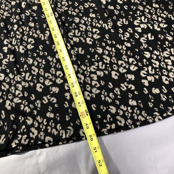 Garnet Hill Cheetah Print Wrap Dress Size Large Black Long Flowy Layered V-Neck - Picture 4 of 15